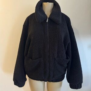 UGG Black Jackeline Teddy Bear Jacket Size Small